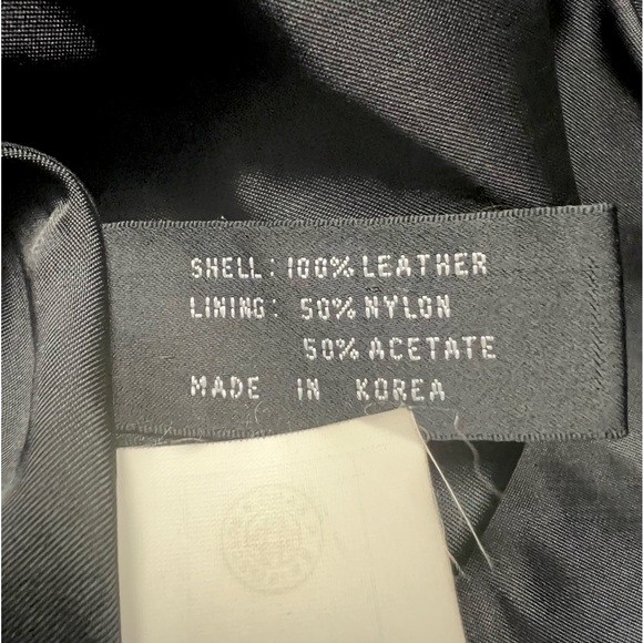 Swing/Vintage/Classic  Black Leather Coat By Cognac - Picture 4 of 16